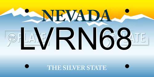 LVRN68 Nevada License Plate