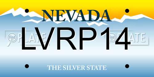 LVRP14 Nevada License Plate