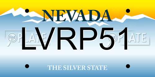 LVRP51 Nevada License Plate