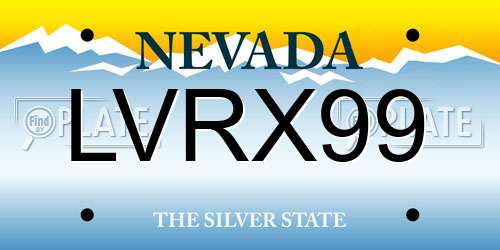 LVRX99 Nevada License Plate