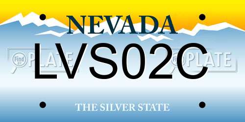 LVS02C Nevada License Plate