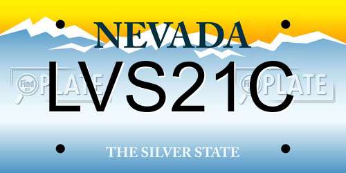 LVS21C Nevada License Plate