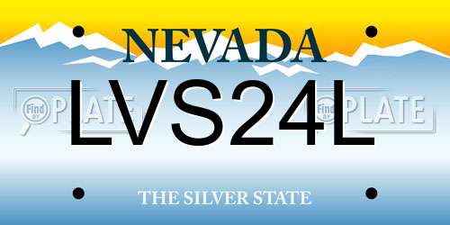 LVS24L Nevada License Plate