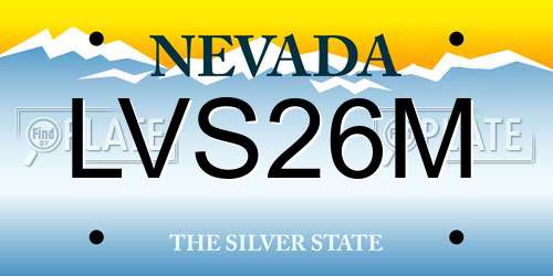 LVS26M Nevada License Plate