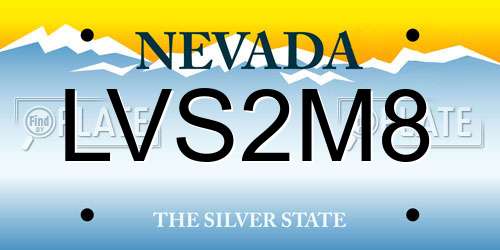 LVS2M8 Nevada License Plate