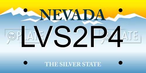 LVS2P4 Nevada License Plate