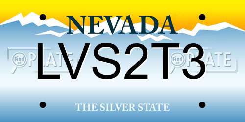 LVS2T3 Nevada License Plate