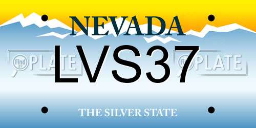 LVS37 Nevada License Plate