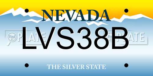 LVS38B Nevada License Plate