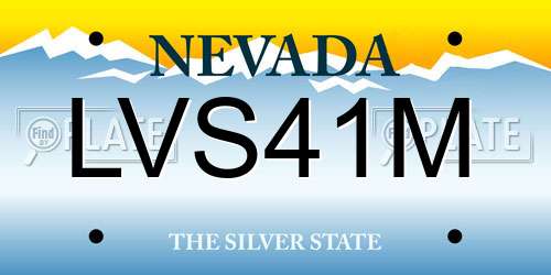 LVS41M Nevada License Plate