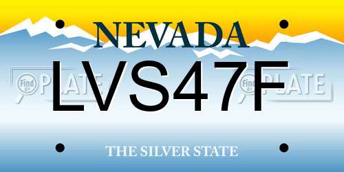 LVS47F Nevada License Plate