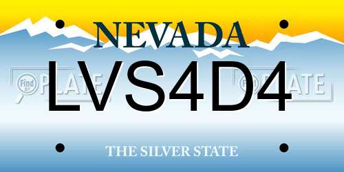 LVS4D4 Nevada License Plate