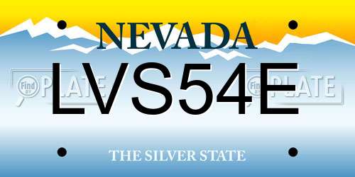 LVS54E Nevada License Plate