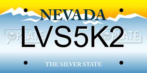 LVS5K2 Nevada License Plate