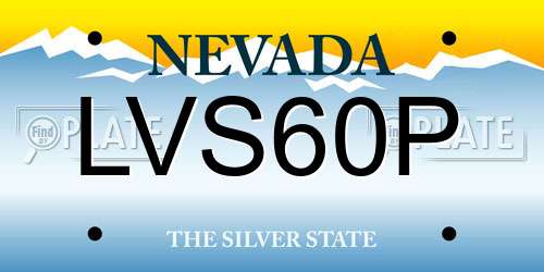 LVS60P Nevada License Plate