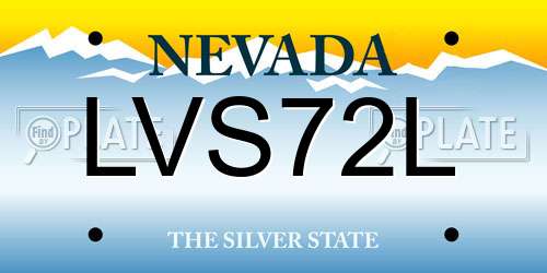 LVS72L Nevada License Plate