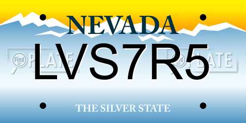 LVS7R5 Nevada License Plate