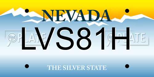 LVS81H Nevada License Plate