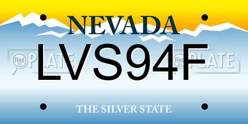 LVS94F Nevada License Plate