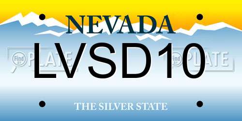 LVSD10 Nevada License Plate