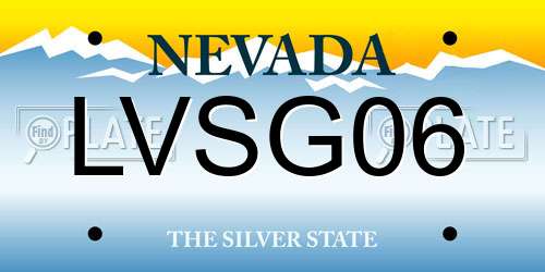 LVSG06 Nevada License Plate