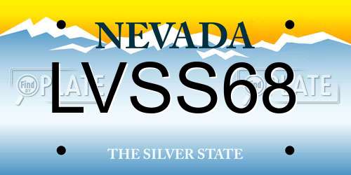 LVSS68 Nevada License Plate