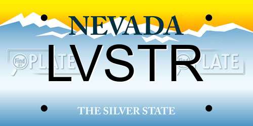 LVSTR Nevada License Plate