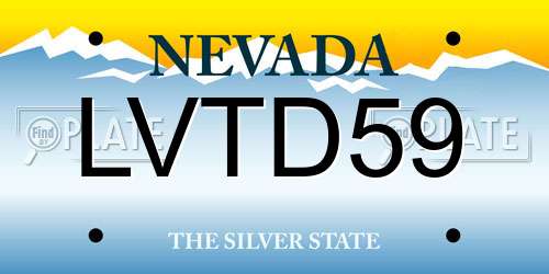 LVTD59 Nevada License Plate