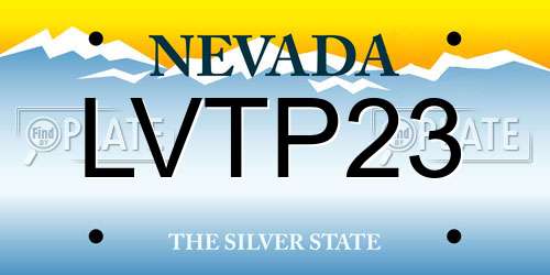 LVTP23 Nevada License Plate