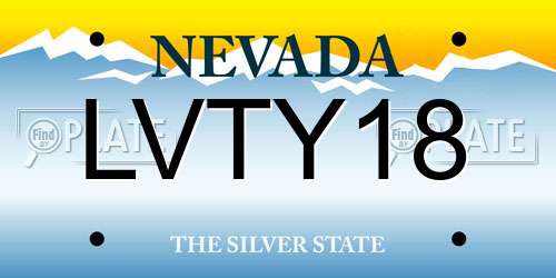 LVTY18 Nevada License Plate