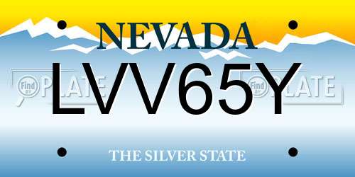 LVV65Y Nevada License Plate