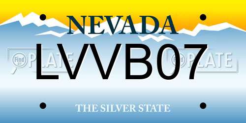 LVVB07 Nevada License Plate