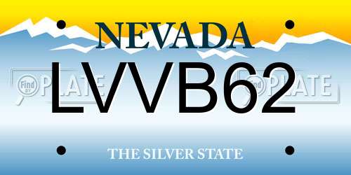 LVVB62 Nevada License Plate