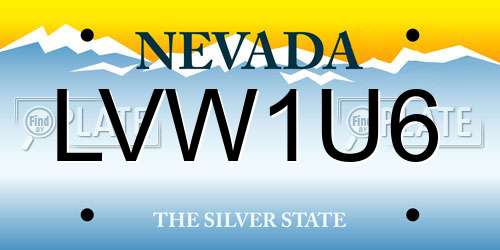 LVW1U6 Nevada License Plate