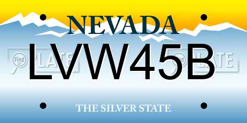LVW45B Nevada License Plate