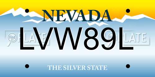 LVW89L Nevada License Plate