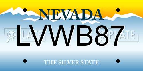 LVWB87 Nevada License Plate