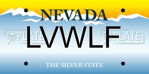 LVWLF Nevada License Plate
