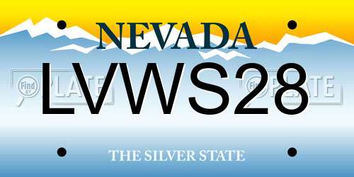 LVWS28 Nevada License Plate