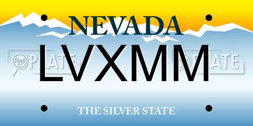 LVXMM Nevada License Plate