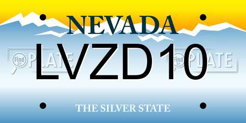LVZD10 Nevada License Plate