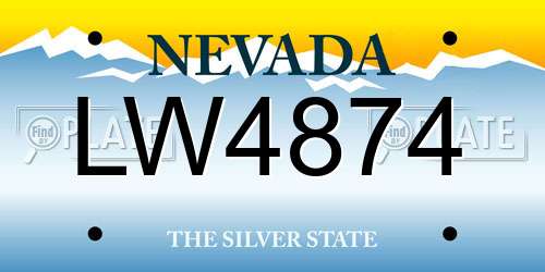 LW4874 Nevada License Plate