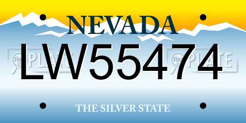 LW55474 Nevada License Plate