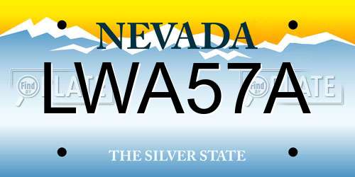 LWA57A Nevada License Plate