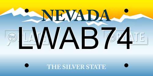 LWAB74 Nevada License Plate