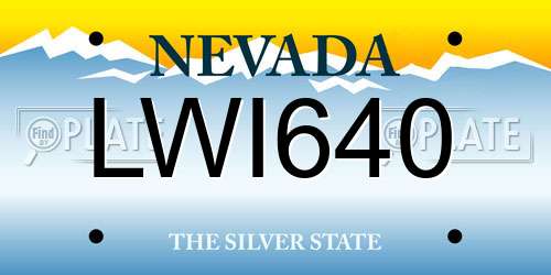 LWI640 Nevada License Plate