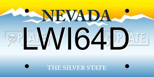 LWI64D Nevada License Plate