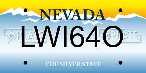 LWI64O Nevada License Plate