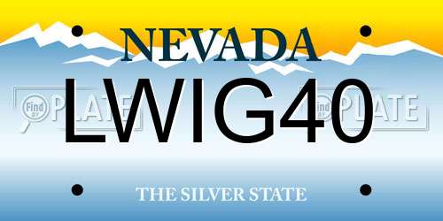 LWIG40 Nevada License Plate