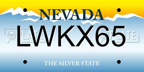 LWKX65 Nevada License Plate